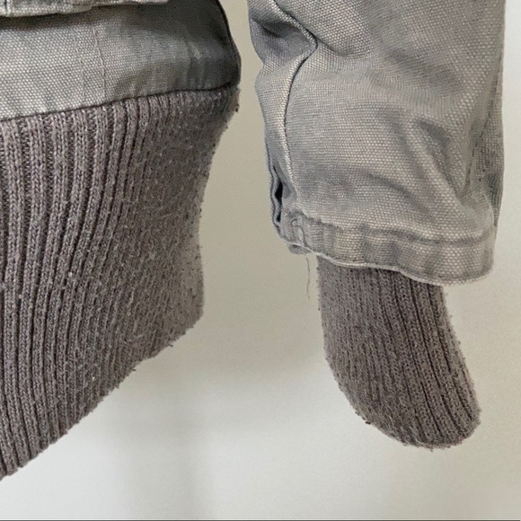 Hoi Polloi Bomber/Cargo Jacket Khaki-Gray Size 6 Small Sturdy Military Style - Picture 11 of 16